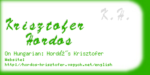 krisztofer hordos business card